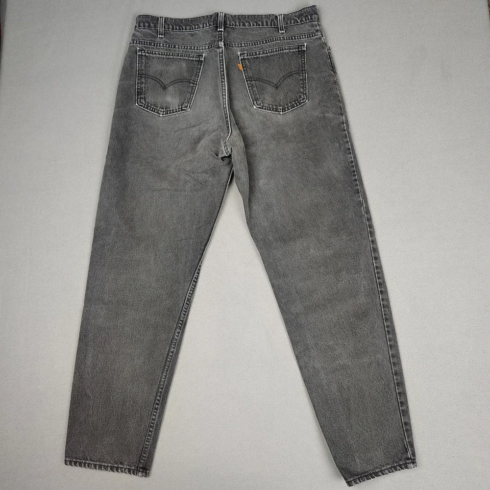 Vintage Levis Orange Tab 550 Jeans Men 36x31 Black USA Made 90s Taper Leg Grunge